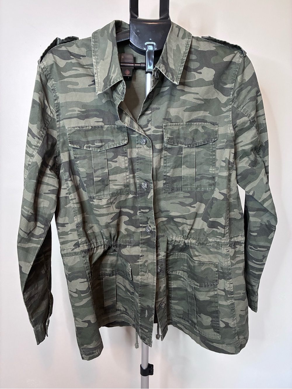 Buffalo David Bitton Camo Utility Military Jacket Women’s Large 100% Cotton